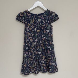 Classic Prep Animal Lovers Christmas Navy Dress with Liberty London Animal Print